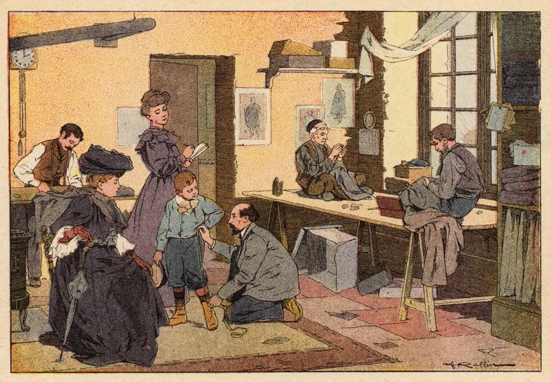 Le Tailleur, O Alfaiate (cor litho) de French School