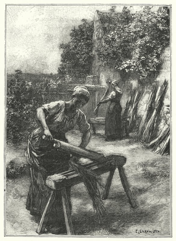 Le Teillage (gravura) de French School