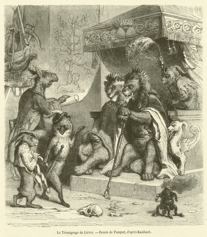 O Testemunho da Lebre (gravura) de French School
