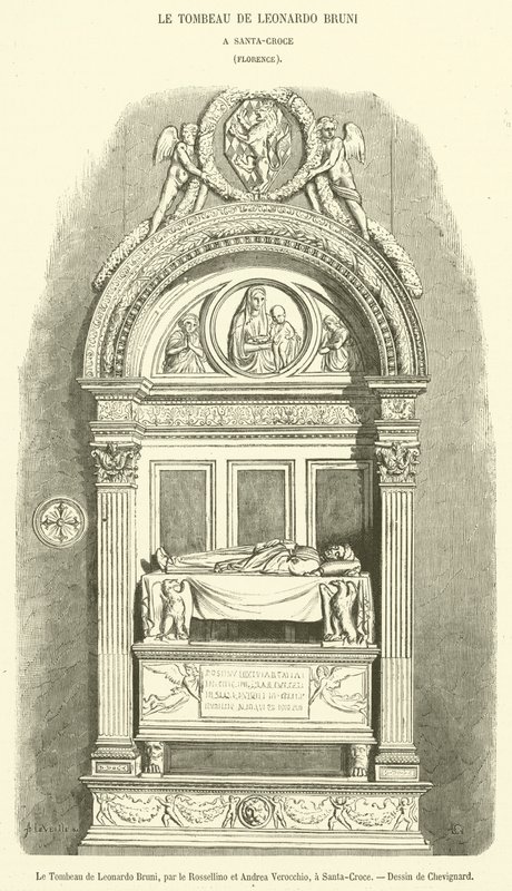 A Tumba de Leonardo Bruni (gravura) de French School
