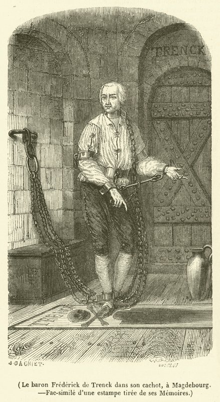 Le baron Frederick de Trenck dans son cachot, a Magdebourg (gravura) de French School