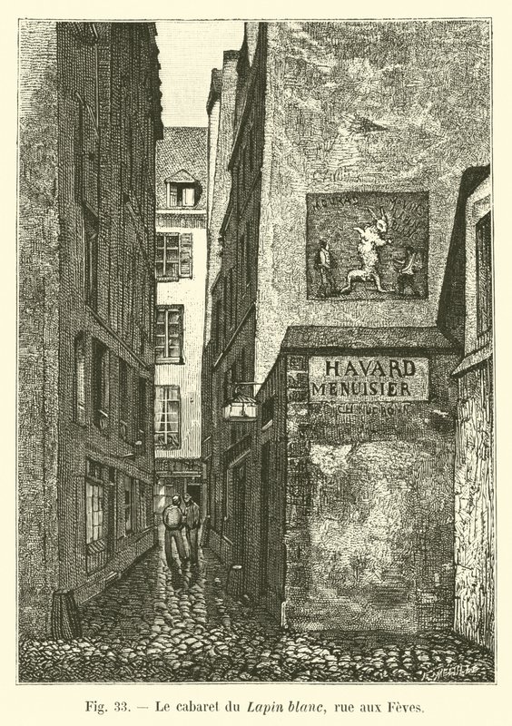 O cabaré do coelho branco, rue aux Feves de French School