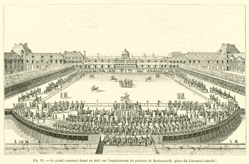 O grande carrossel dá em 1662 no site do parterre de Mademoiselle, lugar do atual Carrossel de French School