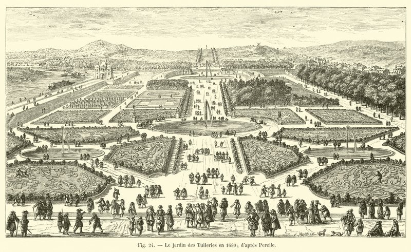 O Jardim das Tulherias em 1680; dapres Perelle de French School