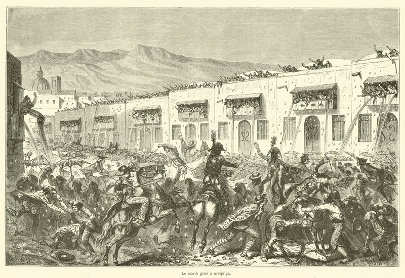 Le mardi gras em Arequipa (gravura) de French School