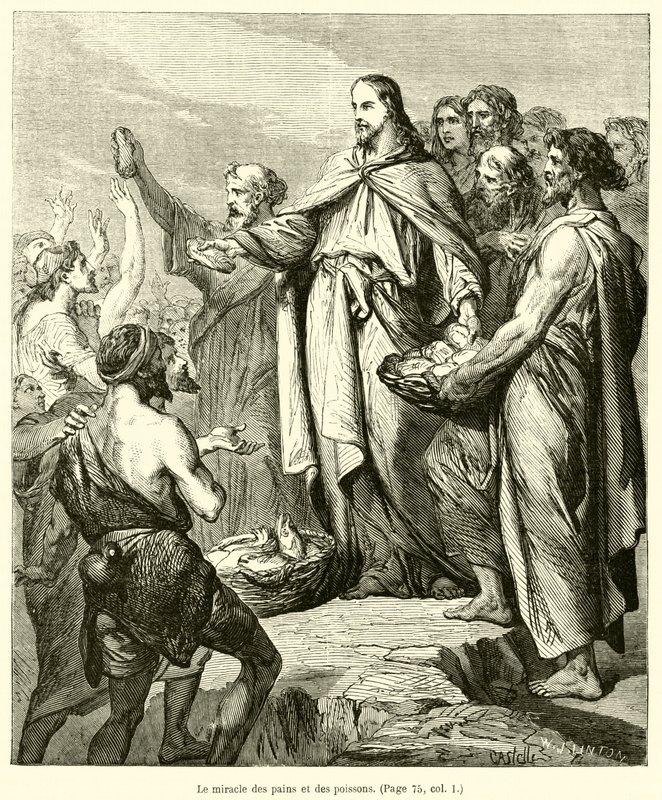 O milagre dos pães e dos peixes (gravura) de French School