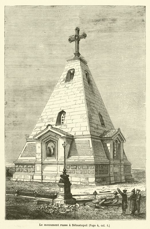 O monumento russo em Sebastopol (gravura) de French School