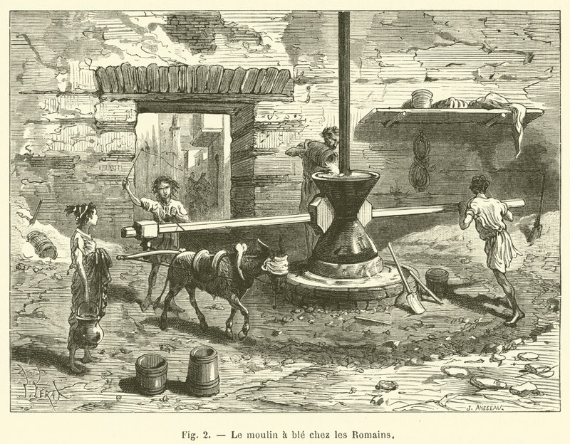 O moinho nos Romanos (gravura) de French School