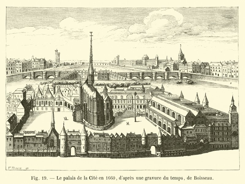O Palácio da Cidade em 1660, depois de uma gravura do tempo, por Boisseau de French School