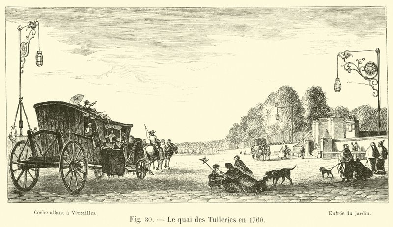 O Quai des Tuileries em 1760 de French School