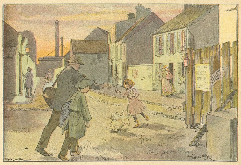 O regresso do pai (cor litho) de French School