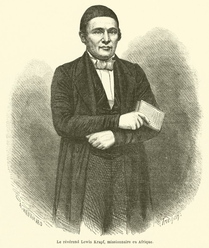 Reverendo Lewis Krapf, missionário na África (gravura) de French School