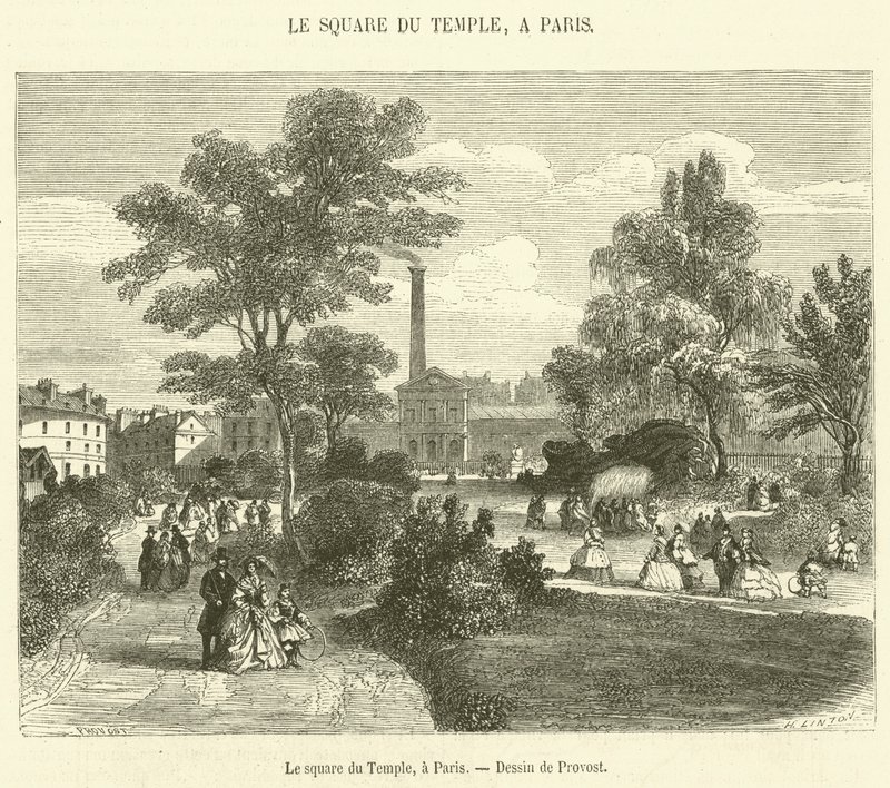 A praça do Templo, em Paris (gravura) de French School