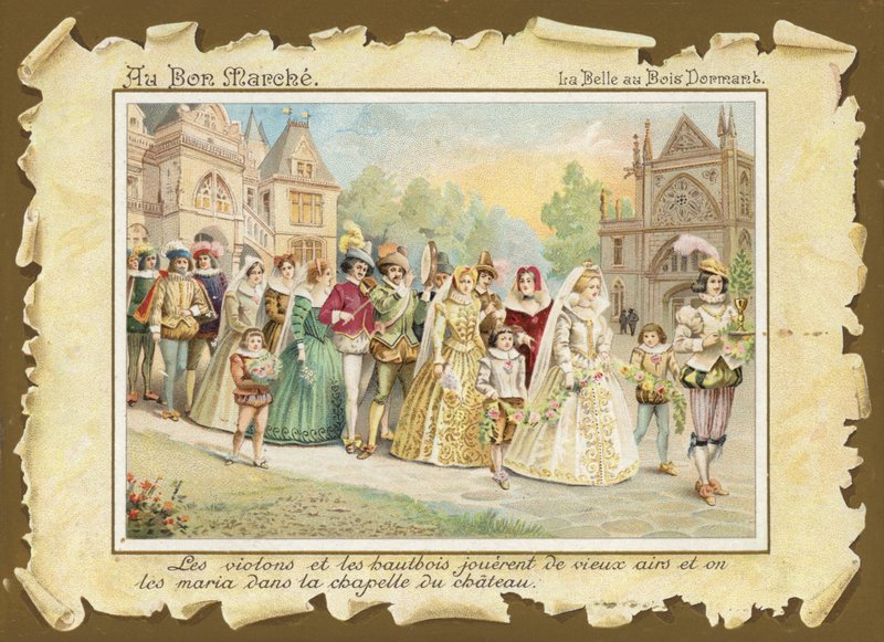 Deixando a capela, a bela adormecida de French School