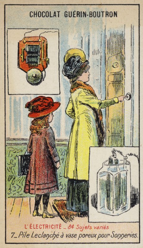 Célula Leclanche para campainhas (chromolitho) de French School