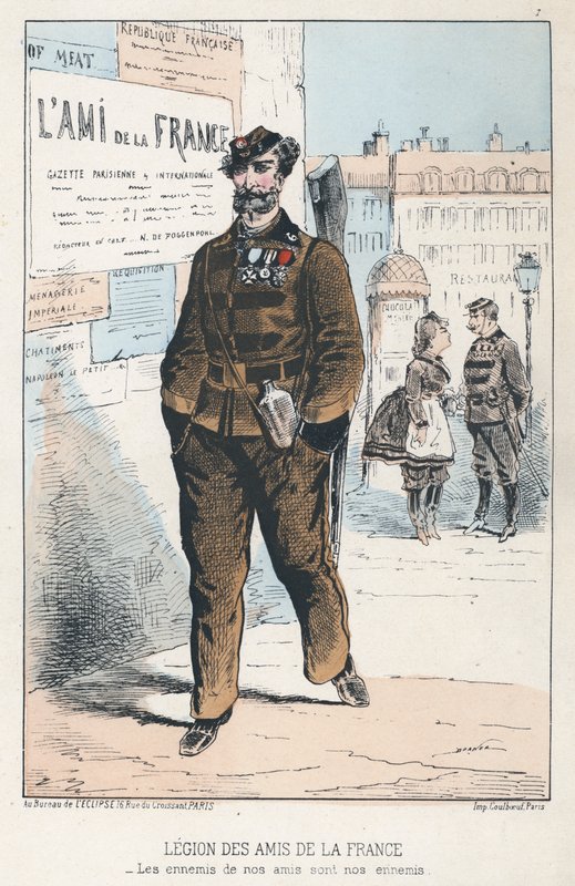 Legião dos Amigos da França (gravura a cores) de French School
