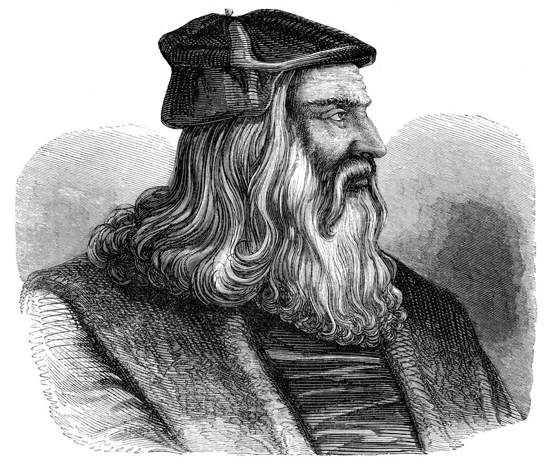Leonardo Da Vinci (gravura) de French School