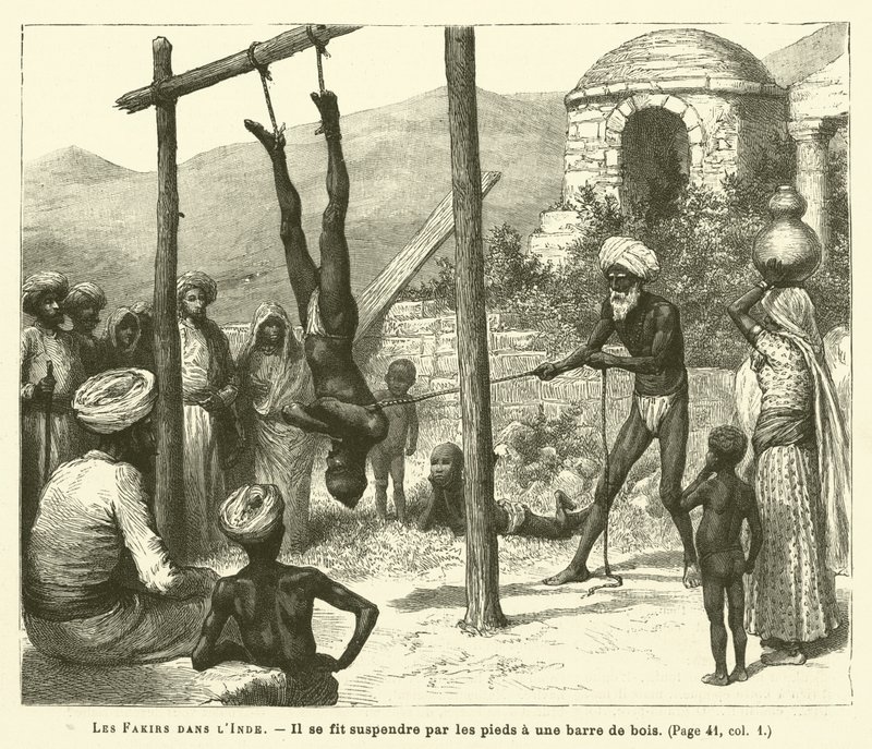 Fakirs In India (gravura) de French School
