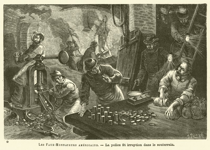 The American Faux-Monnayeurs (gravura) de French School