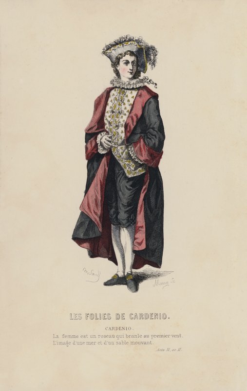 Les Folies De Cardenio, Cardenio (gravura a cores) de French School