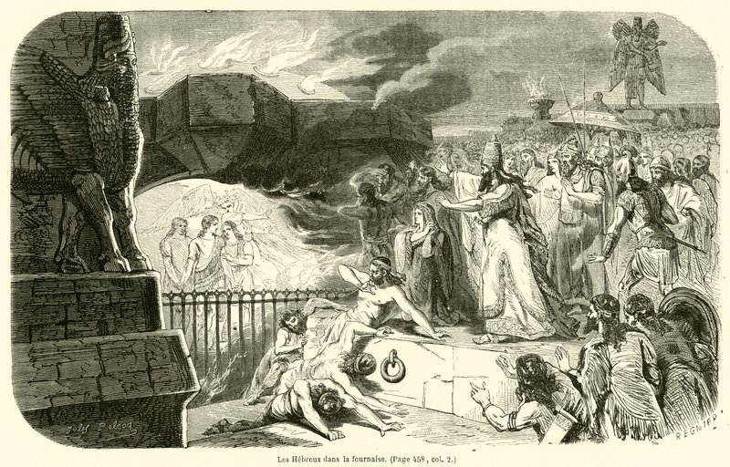 Os Hebreus na fornalha (gravura) de French School