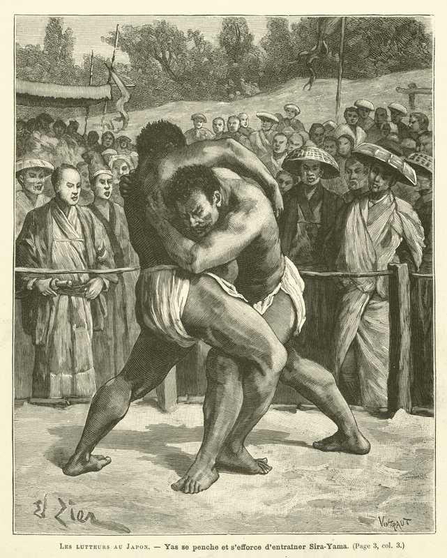 Wrestlers In Japan (gravura) de French School