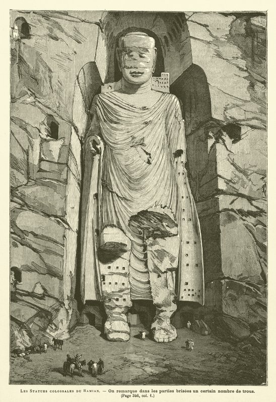 Les Statues Colossales Du Bamian (gravura) de French School
