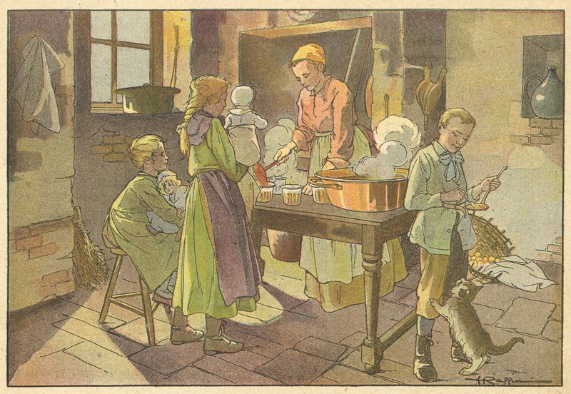 Doces (litografia a cores) de French School