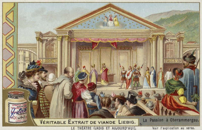 Cartão Liebig com o jogo de paixão de Oberammergau de French School