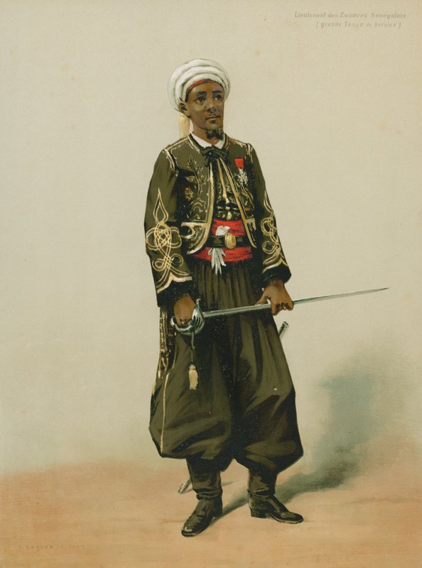 Tenente dos Zouaves senegaleses, ótimo traje de serviço de French School