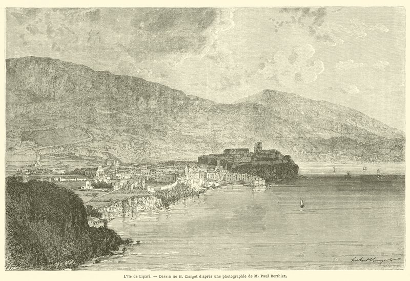 A ilha de Lipari (gravura) de French School