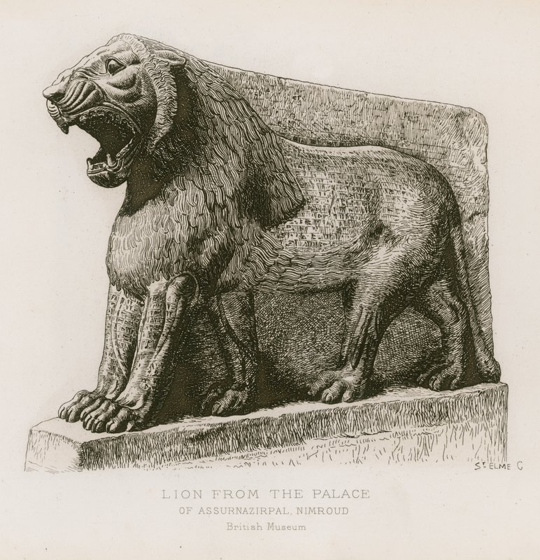Leão do palácio de Assurnazirpal, Nimroud, Museu Britânico de French School