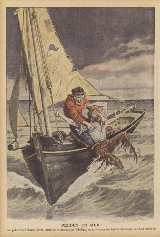 Perdidos no mar! (cor litho) de French School