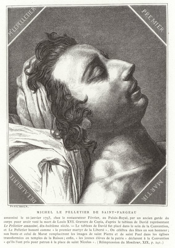 Louis-Michel le Peletier, Marquês de Saint-Fargeau, político revolucionário francês, 1793 de French School