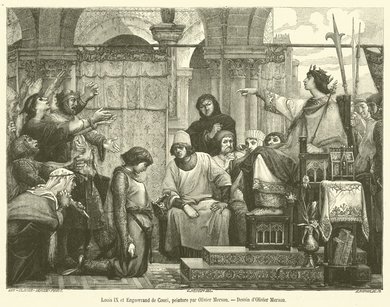 Louis IX e Enguerrand de Couci (gravura) de French School