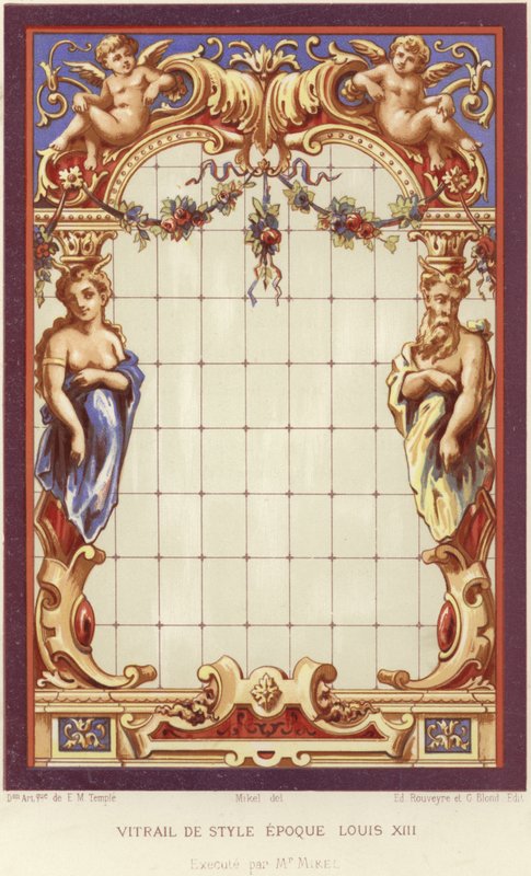 Vitral estilo Louis XIII de French School
