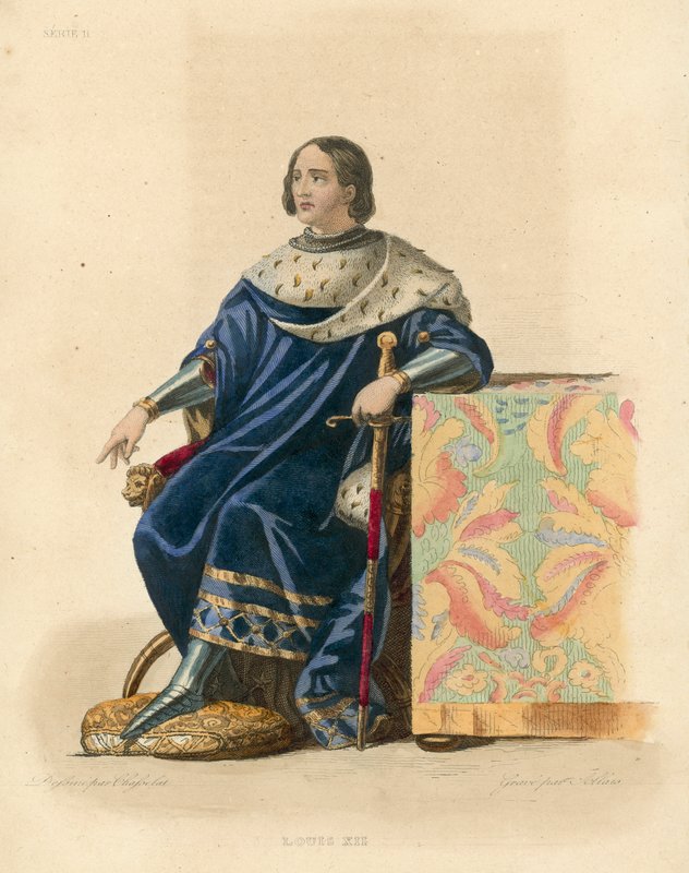 Luís XII (gravura colorida) de French School