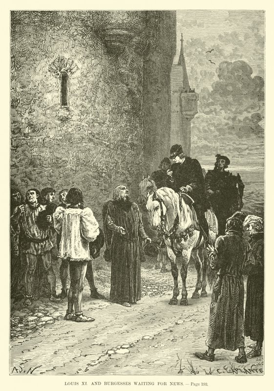 Louis XI e Burgesses aguardando notícias de French School