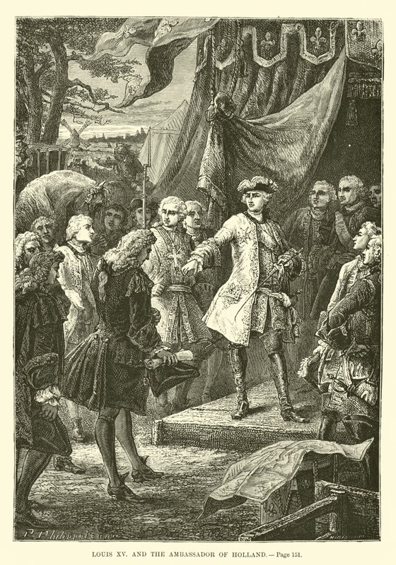 Luís XV e o embaixador da Holanda de French School