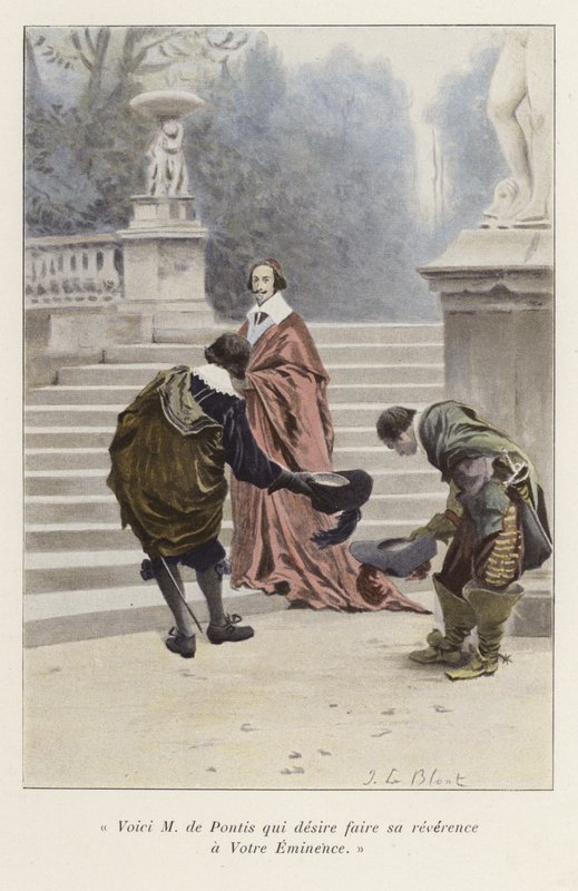 Louis de Pontis é apresentado ao Cardeal Richelieu, do século XVII de French School