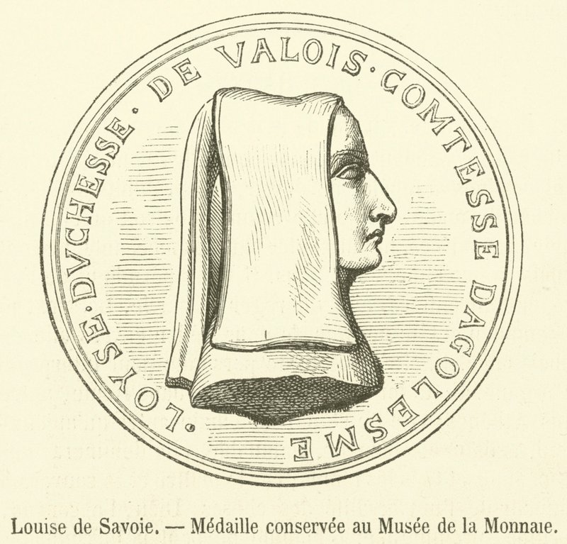 Louise de Savoie, Medalha guardada no Musee de la Monnaie (gravura) de French School
