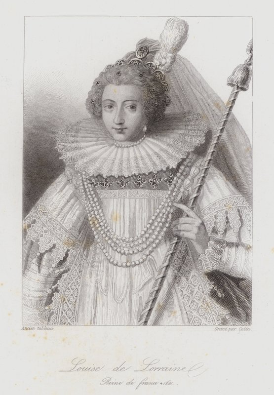 Luísa de Lorena, Rainha Consorte de Henrique III da França (gravura) de French School