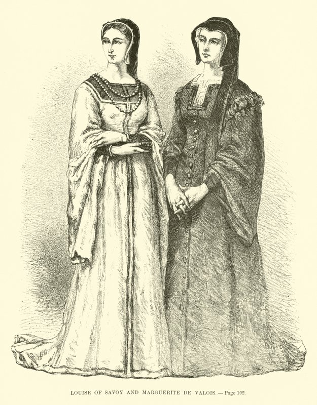 Louise de Sabóia e Marguerite de Valois de French School