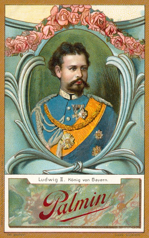Ludwig II, Rei da Baviera (chromolitho) de French School