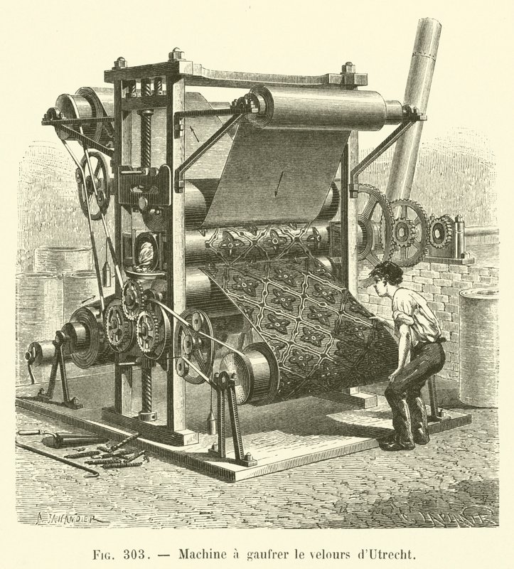 Máquina de gravação em relevo de veludo Utrecht (gravação) de French School