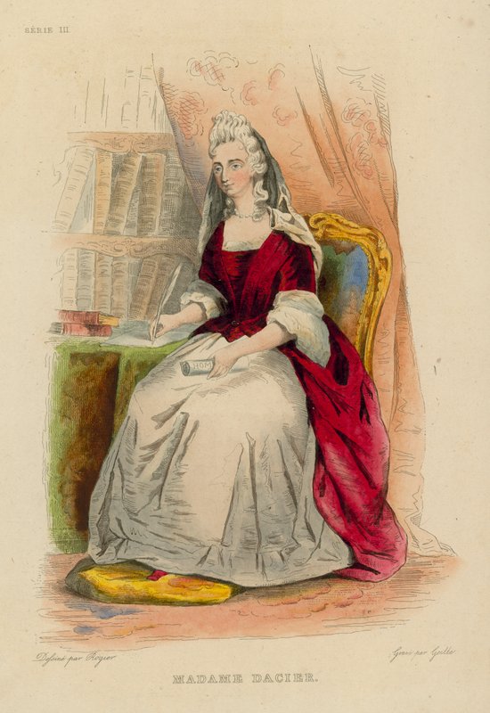 Madame Dacier (gravura colorida) de French School