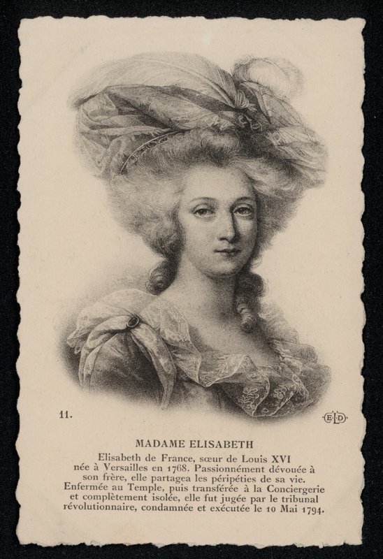 Madame Elisabeth, irmã do Rei Luís XVI (litho) de French School