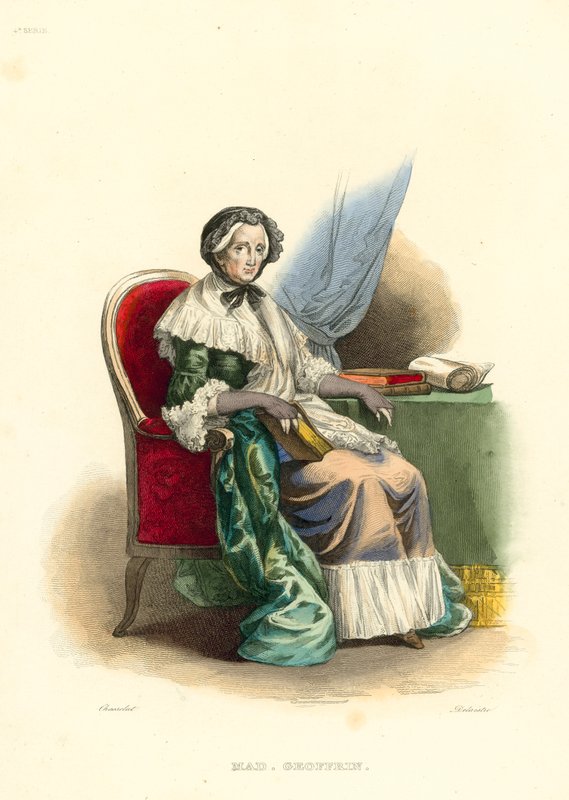 Madame Geoffrin (gravura colorida) de French School