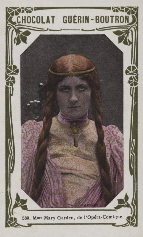 Mrs. Mary Garden, da Opera-Comique (foto colorida) de French School