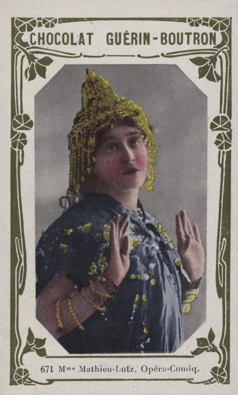 Madame Mathieu-Lutz, Opera-Comic (foto colorida) de French School